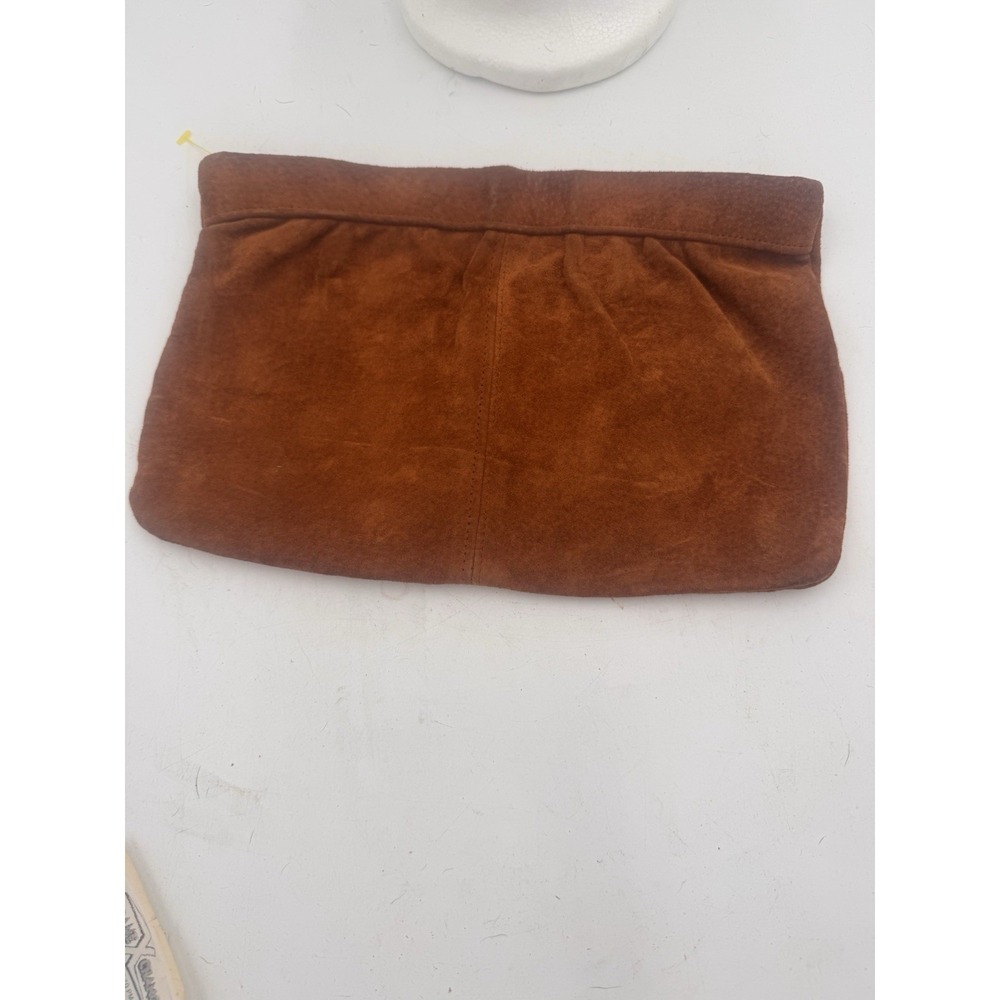 Vintage Hush Puppies‎ Handbag By Toni Super Suede Pigskin Leather Brown